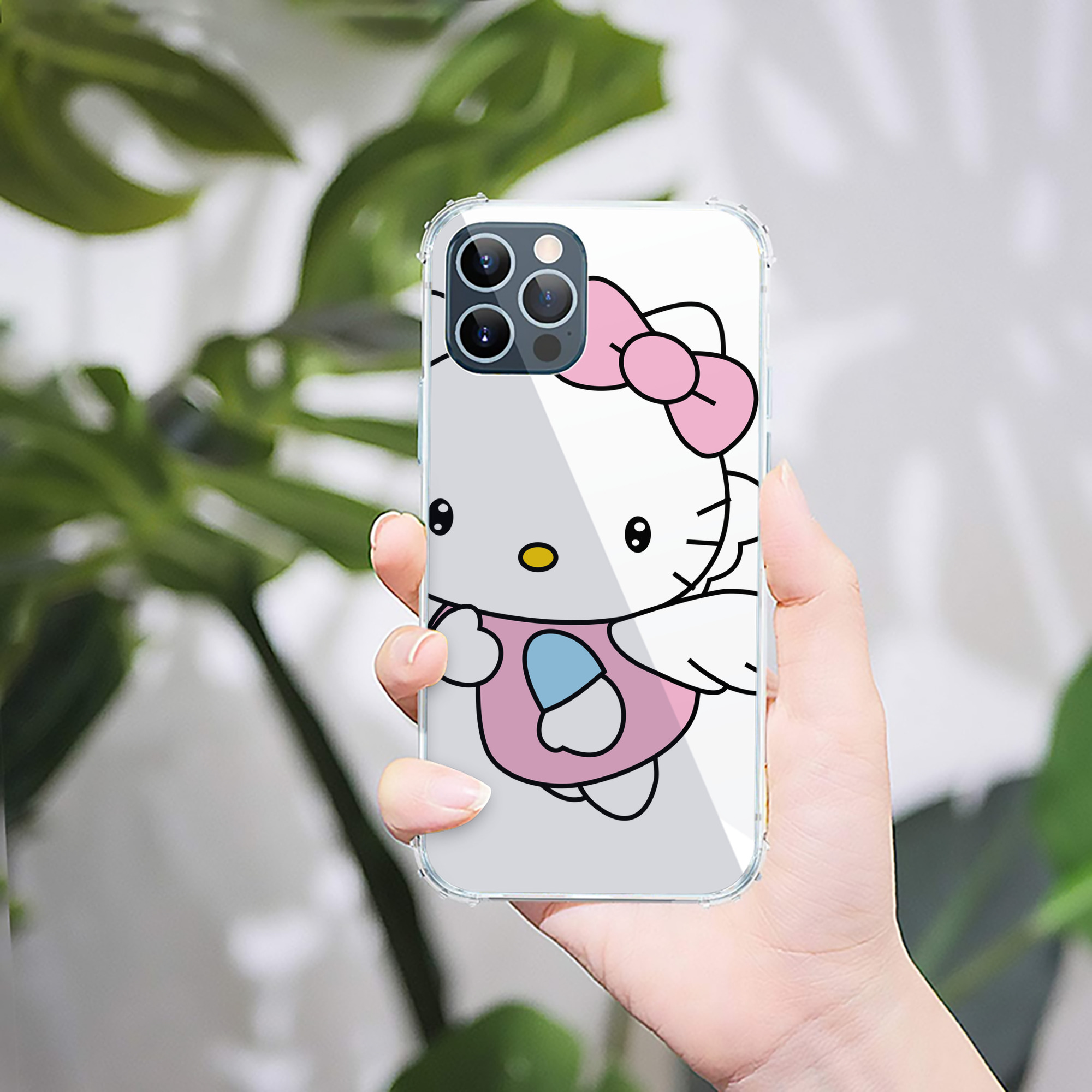 （画像用） Hello Kitty ハローキティ 【iPhone 12シリーズ対応】透明スマホケース（クリアソフトケース）